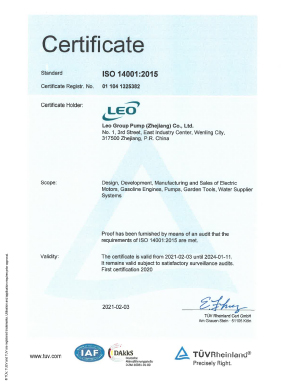 ISO 14001 Certificate