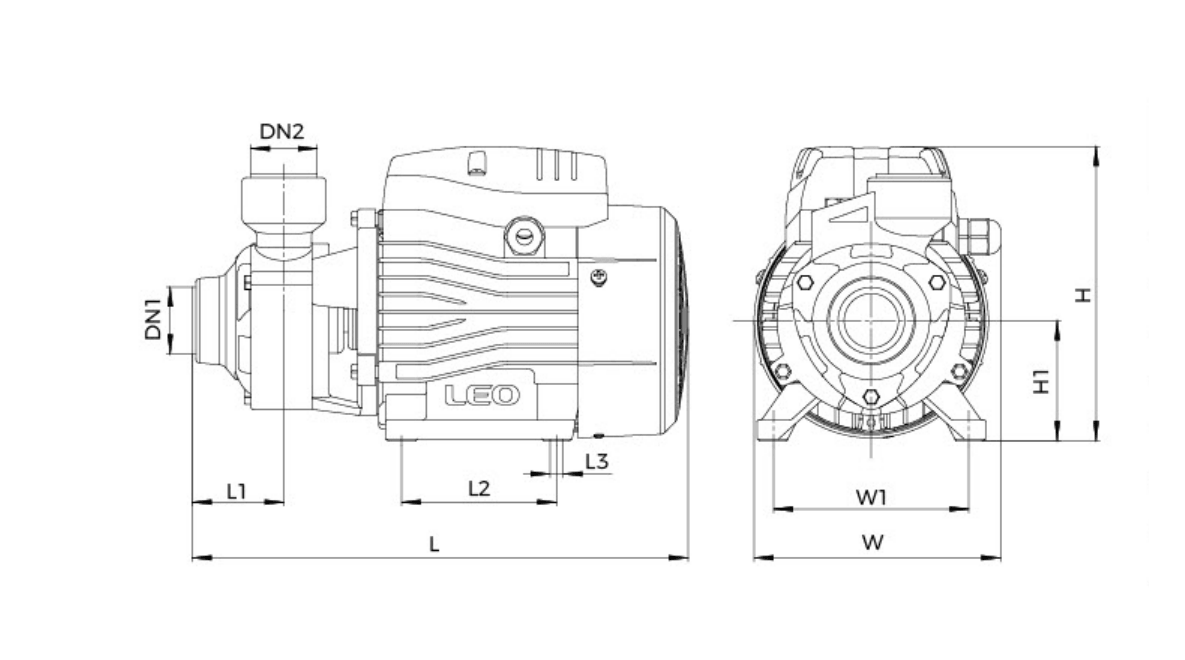 APm overall dimension drawing with complete labels