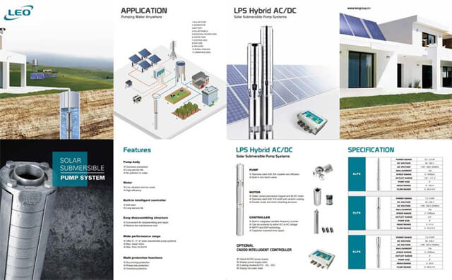 LEO LPS Hybrid ACDC Solar Submersible Pump Systems