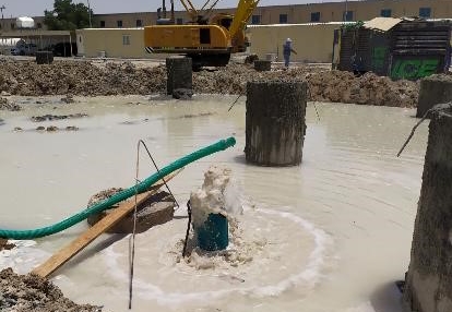 Water Draining on Construction Site - Dubai