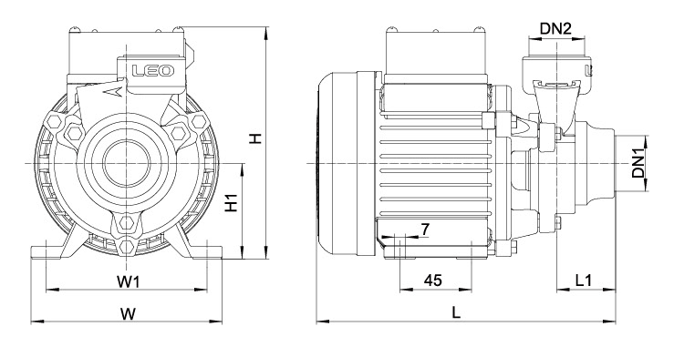 XKm dimensions drawing