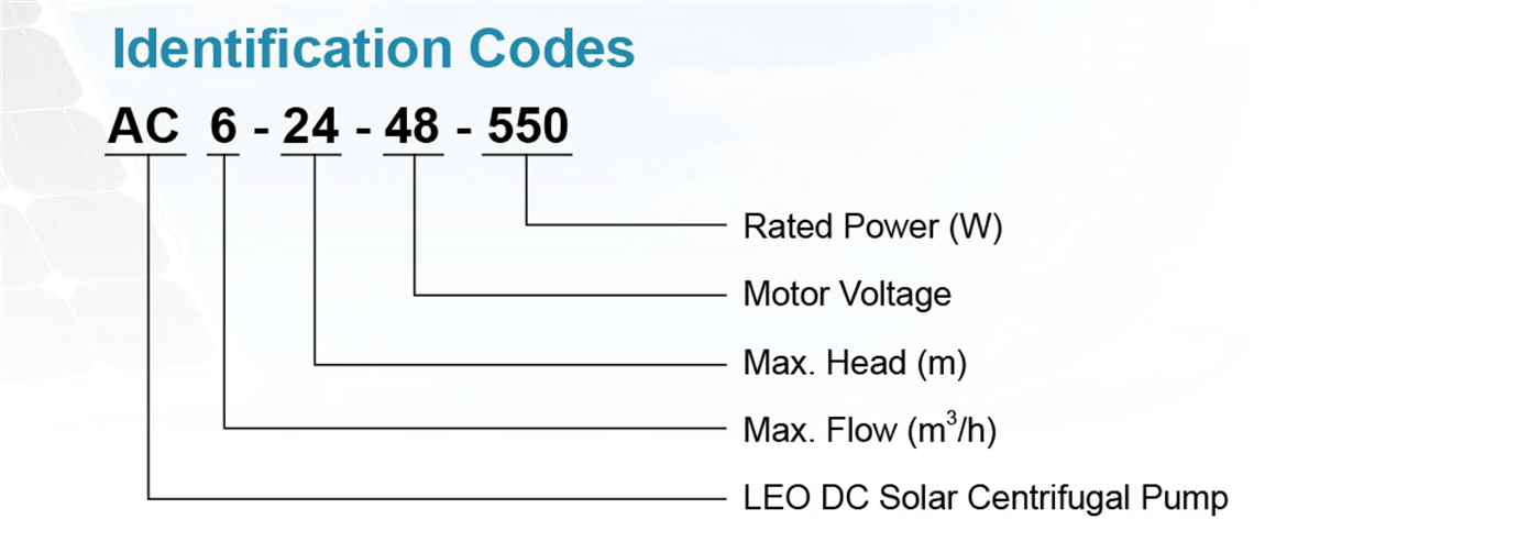 DC Solar Centrifugal Pump Model Identification - AC - LEO PUMP