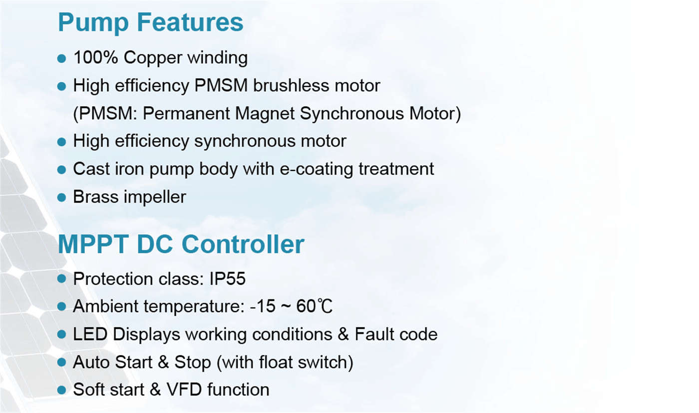 DC Solar Centrifugal Pump Highlights - AC - LEO PUMP