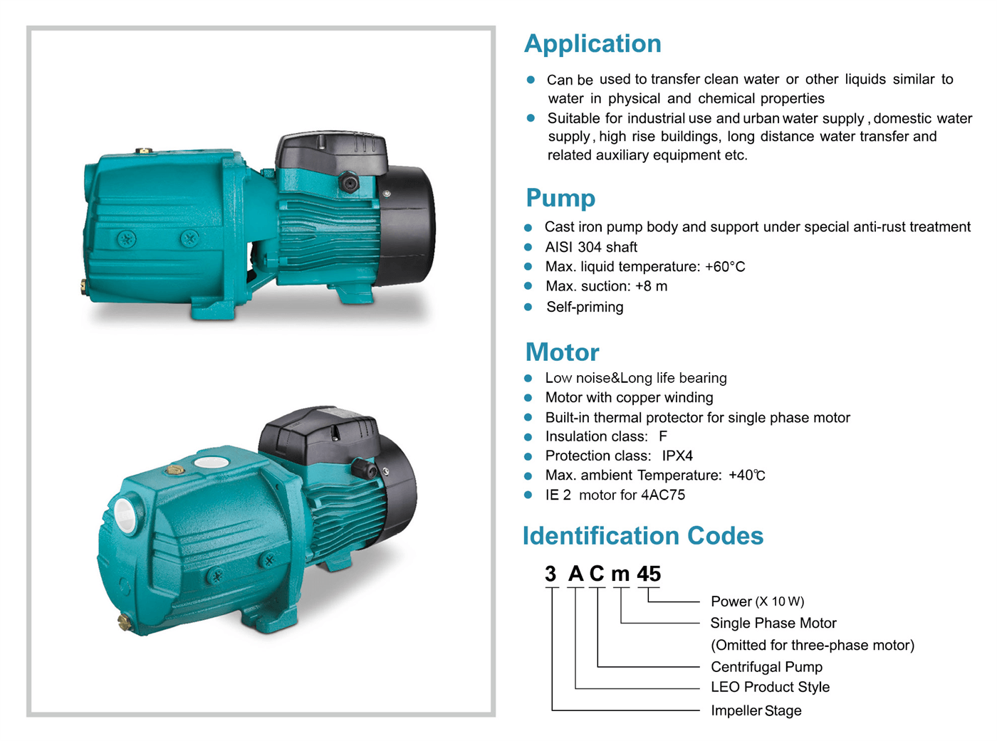 Multistage Centrifugal Pump Features - 3ACm - LEO PUMP