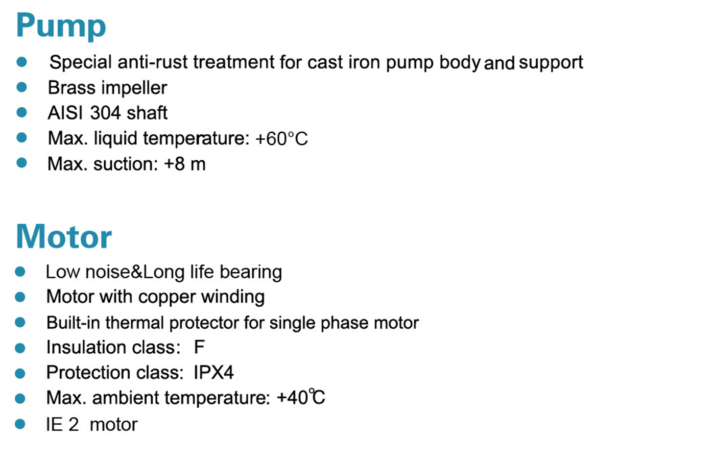 Peripheral Pump Features - APm110F