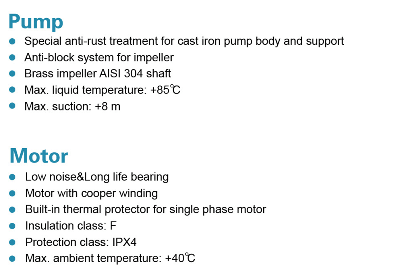 Peripheral Pump Features - APm75H - LEO PUMP