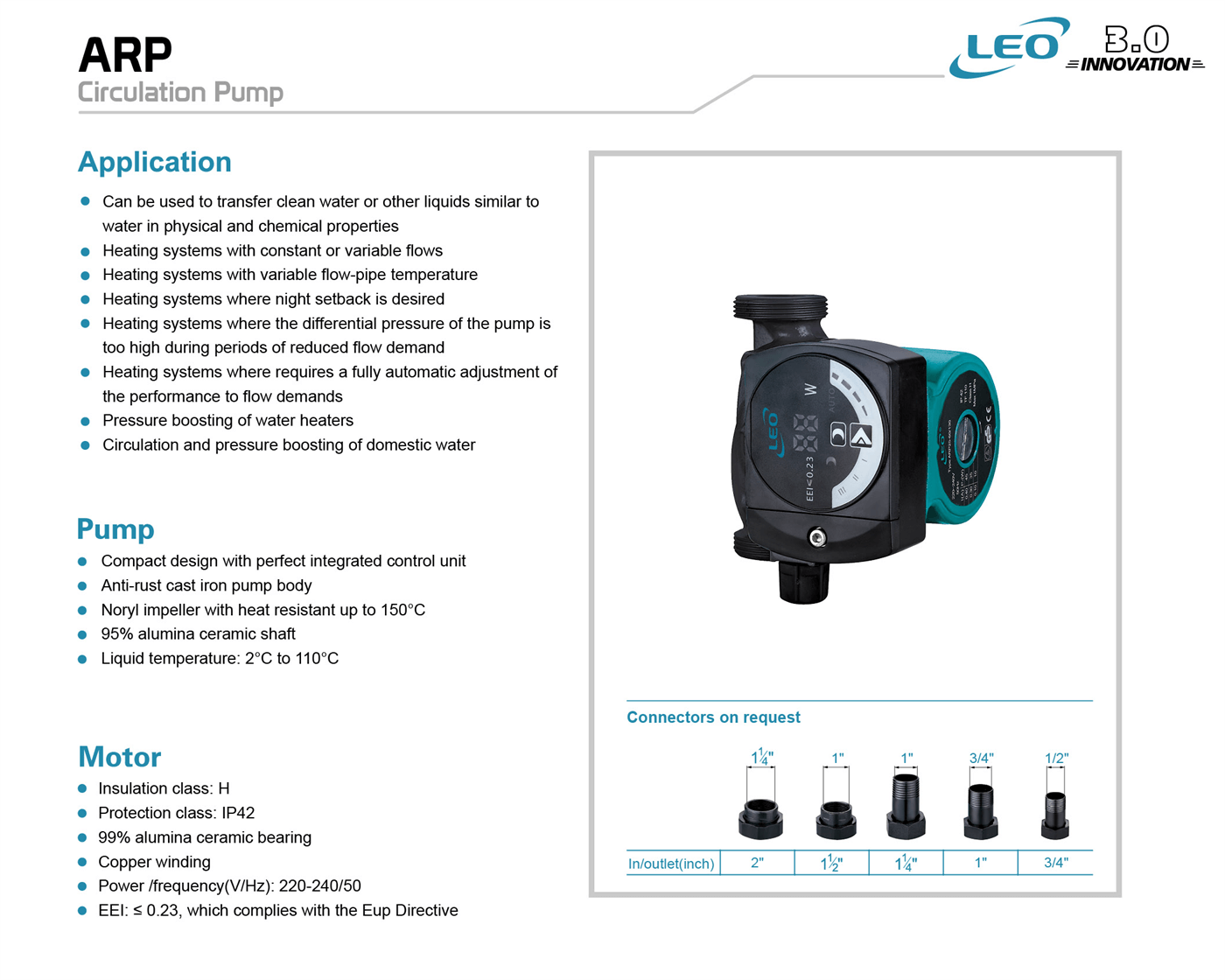 Circulation Pump Features - ARP - LEO PUMP