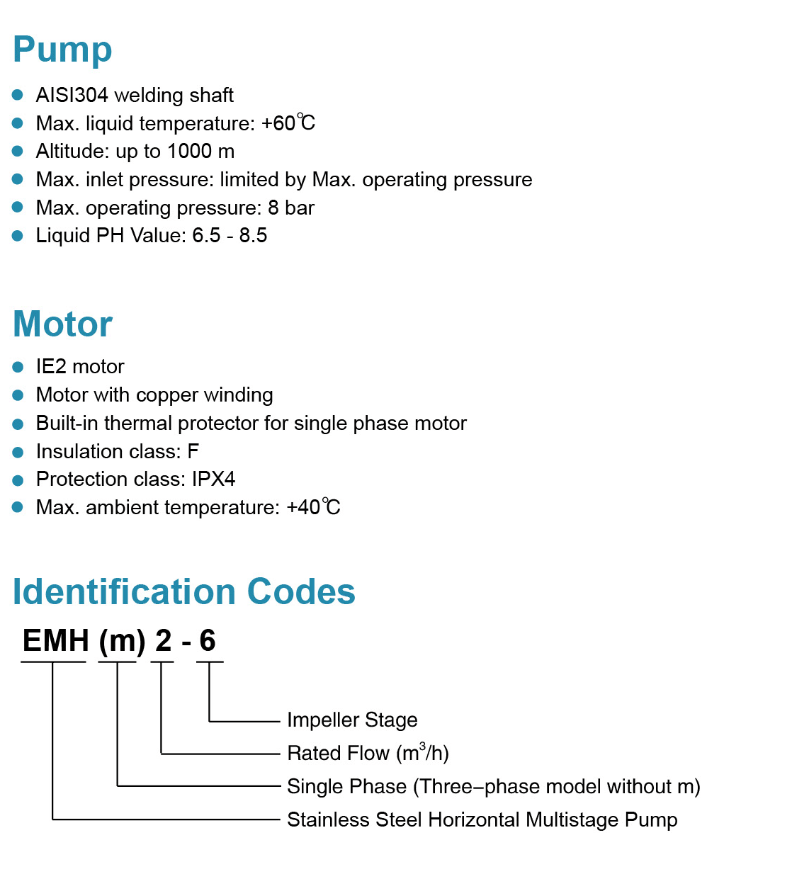 Stainless Steel Horizontal Multistage Pump Features - EMH - LEO PUMP