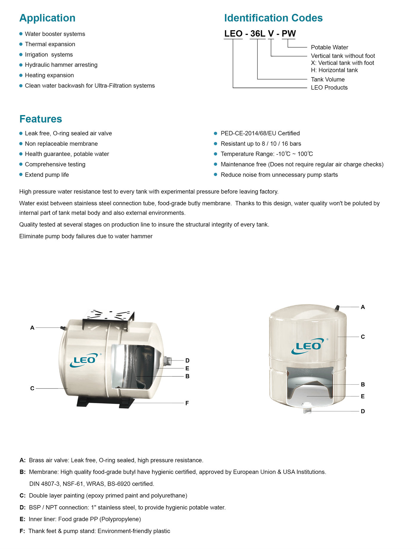 Fix Membrane Tanks Highlights - LEO PUMP