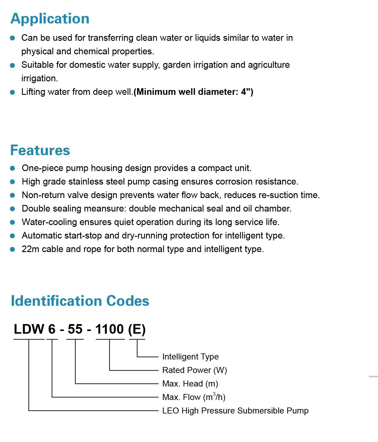 High Pressure Submersible Pump Highlights - LDW - LEO PUMP