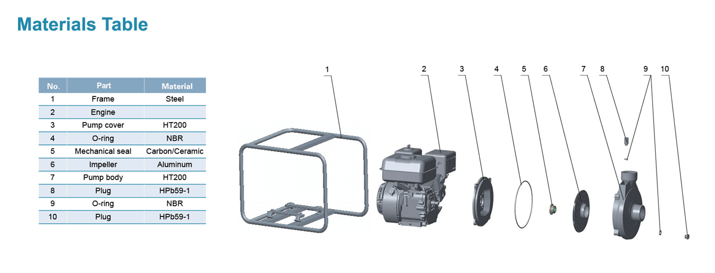 Gasoline Cast Iron Centrifugal Pump Structure - LGP