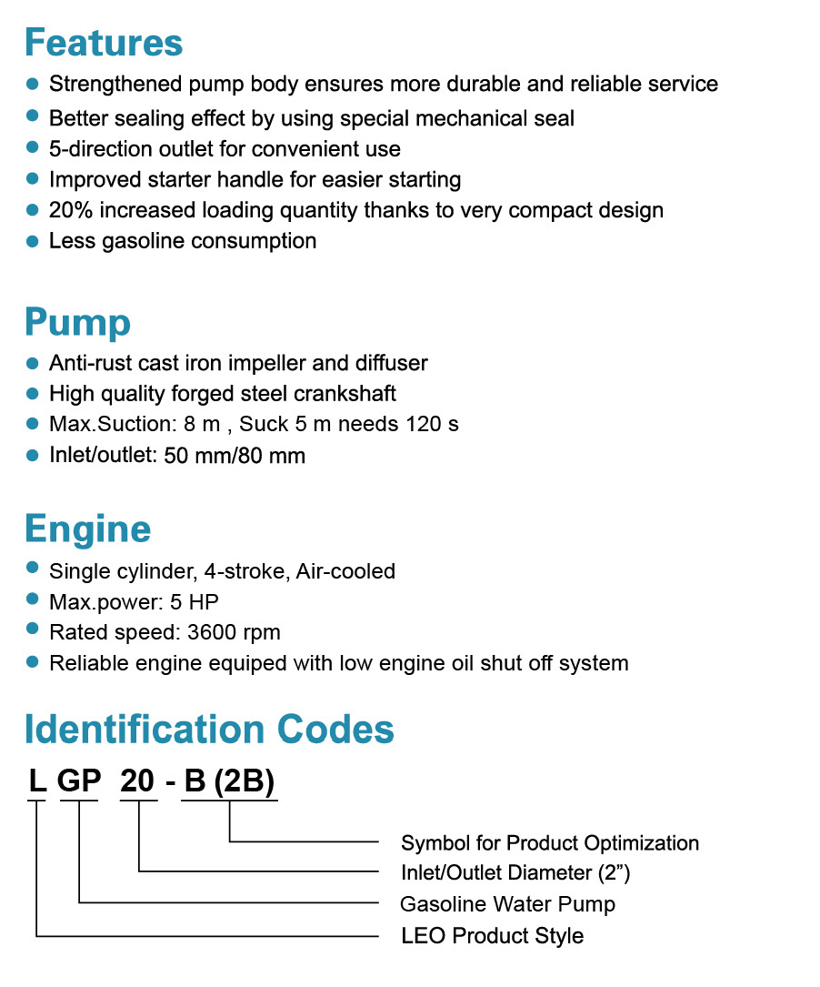 Gasoline Water Pump Highlights