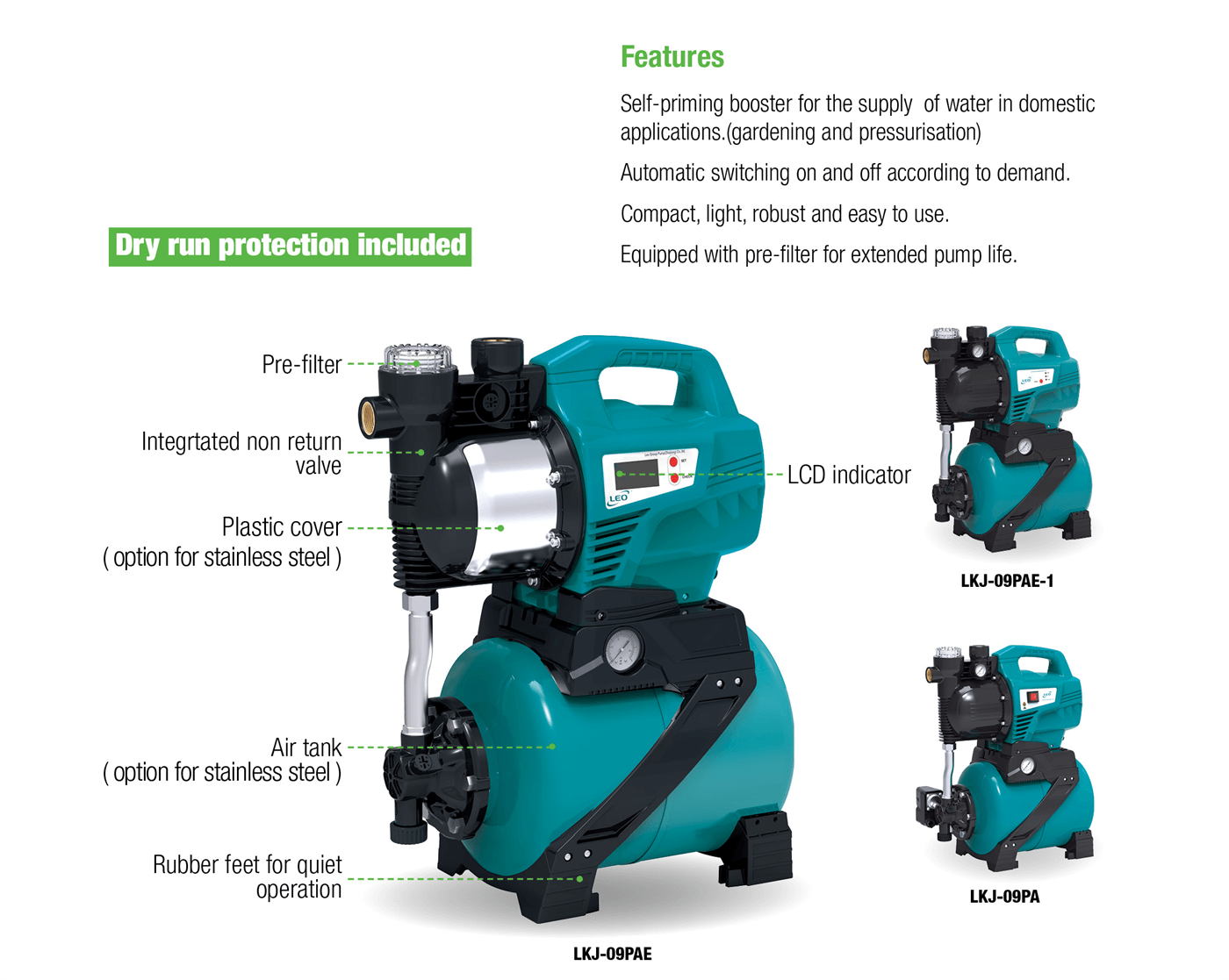 Pressure Booster Features - LKJ-PA - LEO PUMP