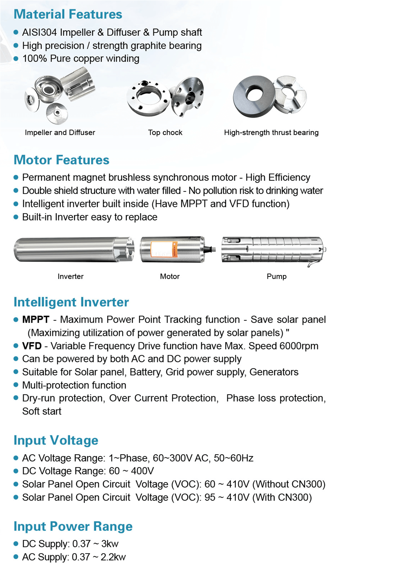 Hybrid AC-DC Solar Borehole Pump Highlights - LPS - LEO PUMP