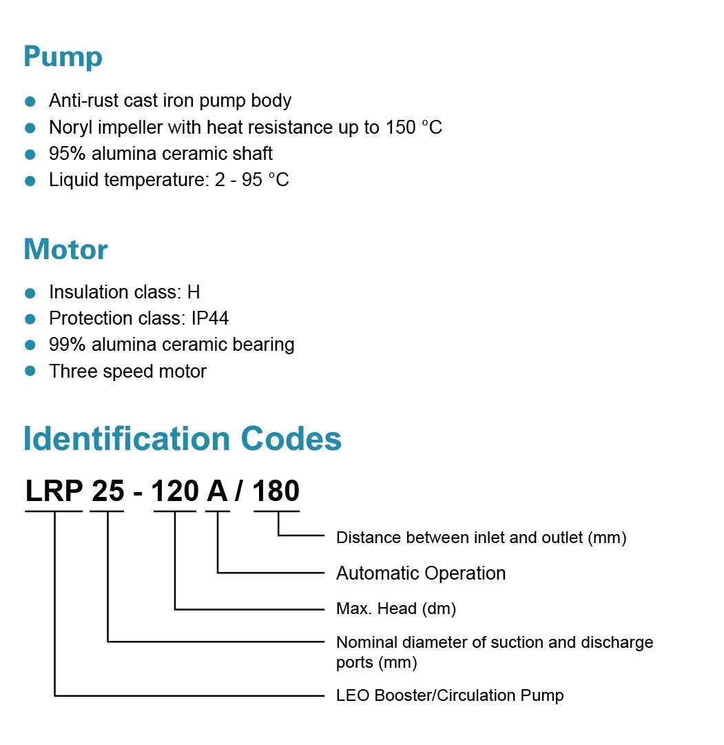 Booster Pump Highlights - LRP-A - LEO PUMP