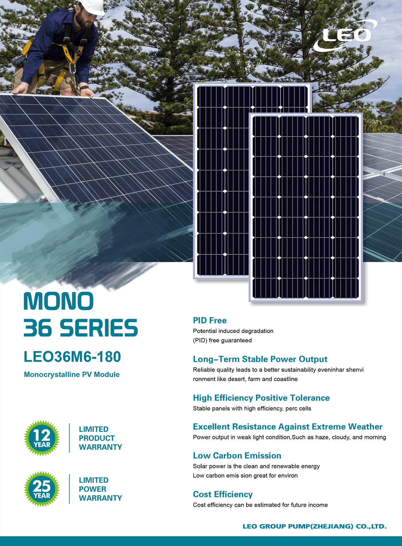 Solar Panel MONO 36 SERIES Highlights - LEO