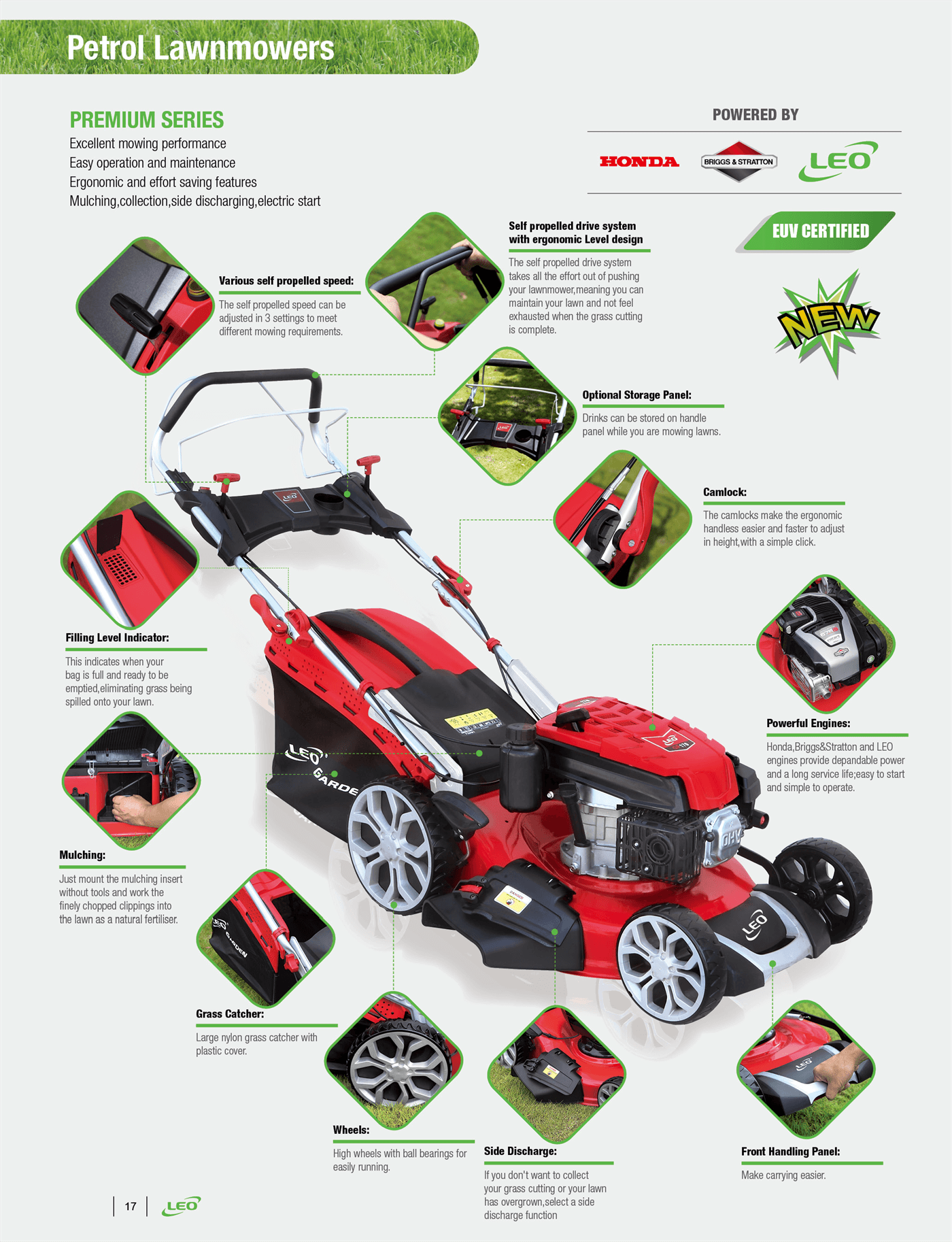 Petrol Lawnmowers Highlights 2 - PREMIUM PLUS SERIES  - LEO Garden