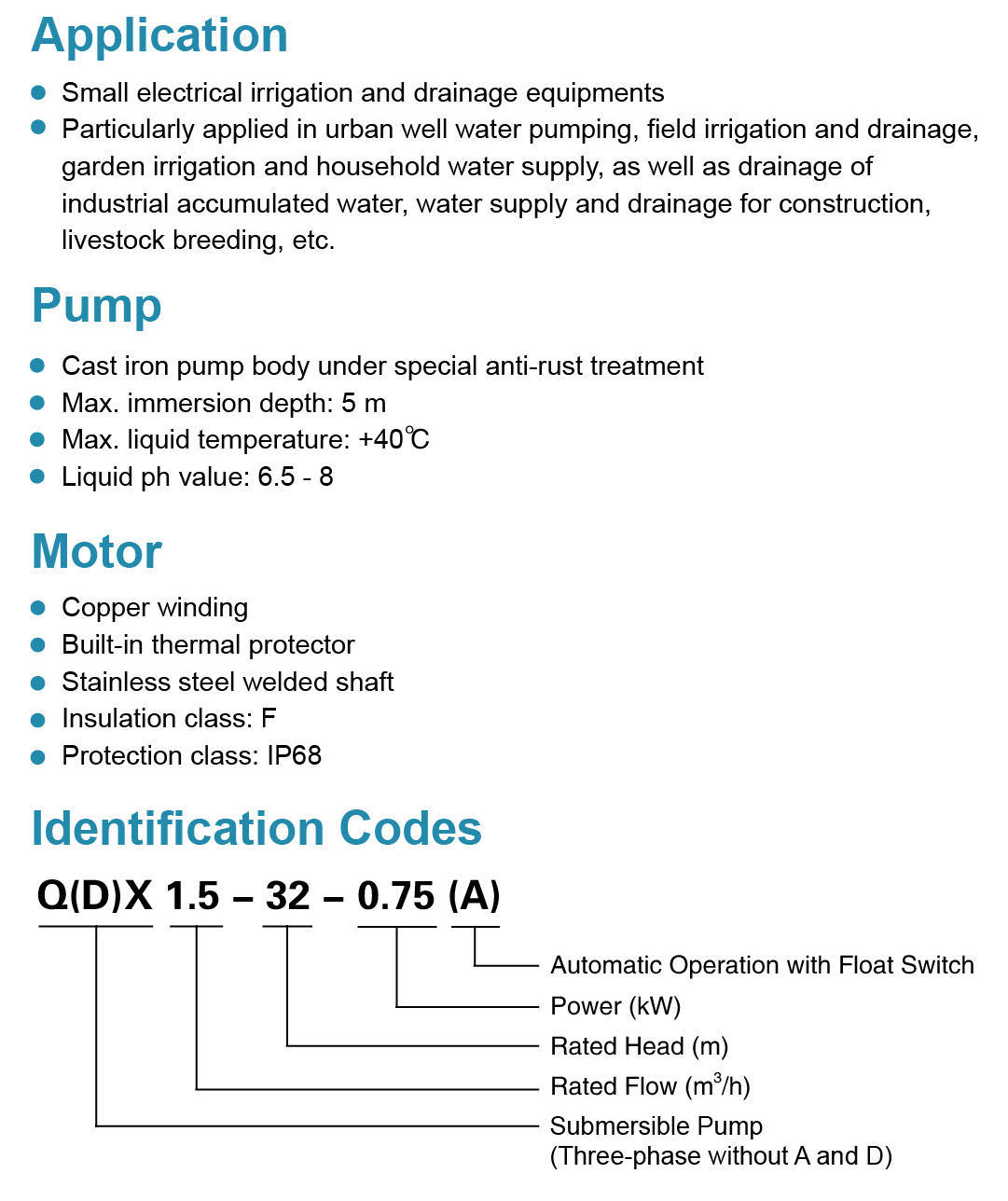 Submersible Pump Highlights - QDX - LEO PUMP