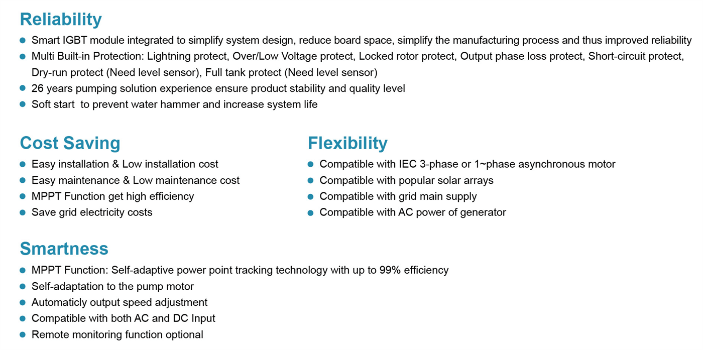 Solar Pump Inverter Highlights - SPl & SPlm - LEO PUMP