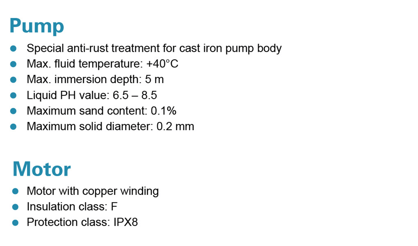 Submersible Peripheral Pump Features - SPm - LEO PUMP