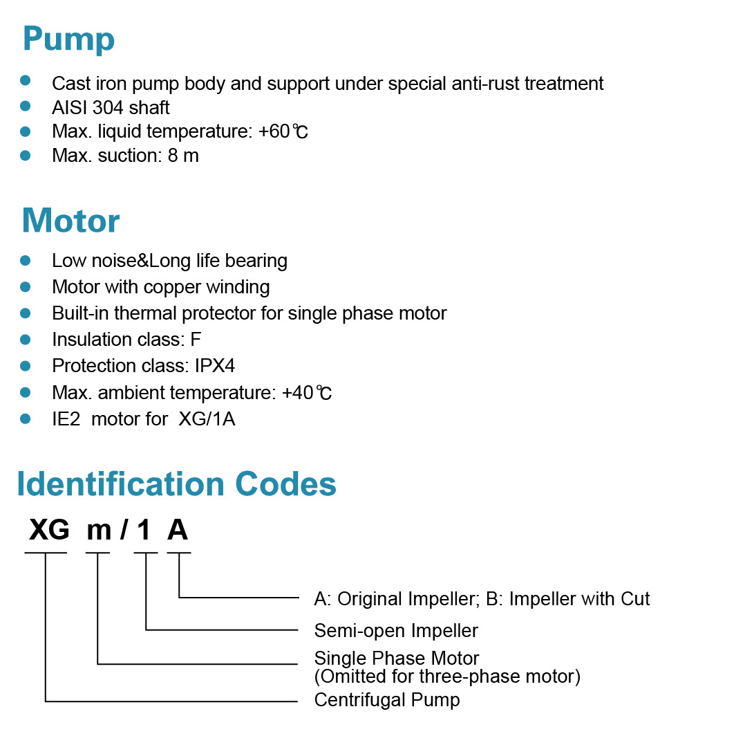 Centrifugal Pump Features - XGm - LEO PUMP