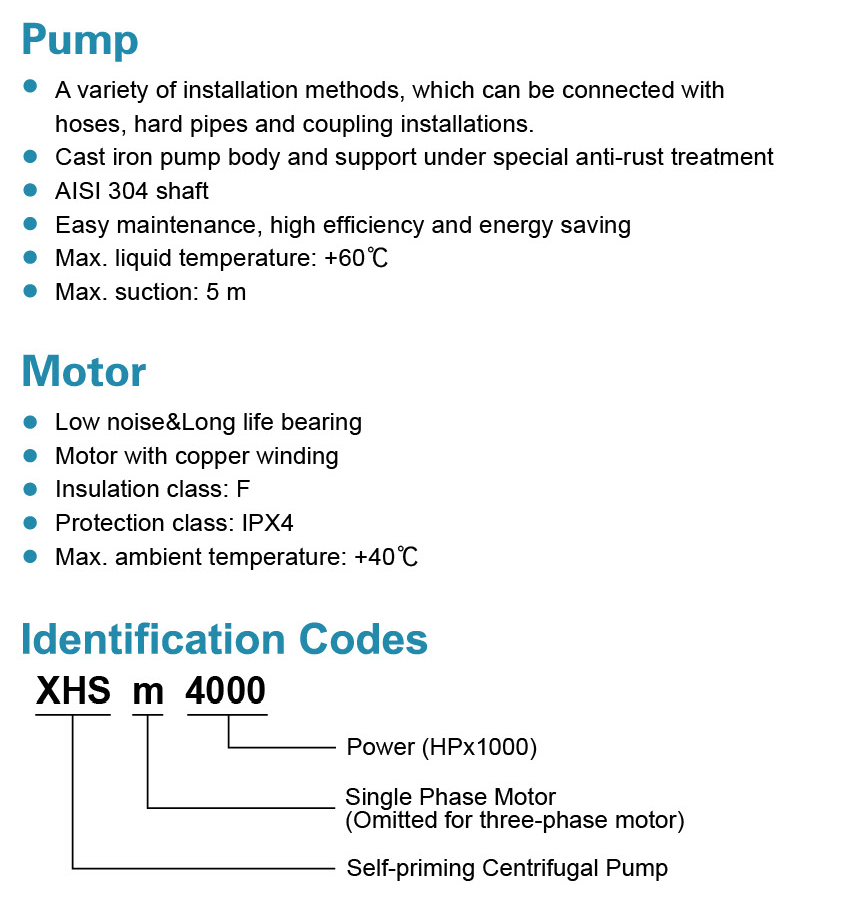 Self-priming Centrifugal Pump Features