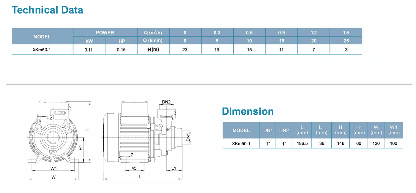 Peripheral Pump Specifications-1 - XKm