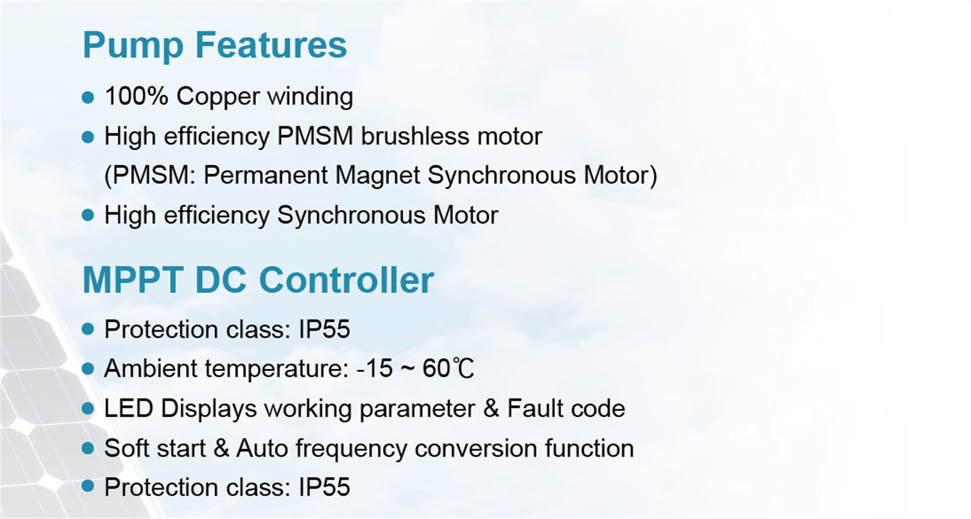 DC Solar Swimming Pool Pump Highlights - XKP - LEO PUMP