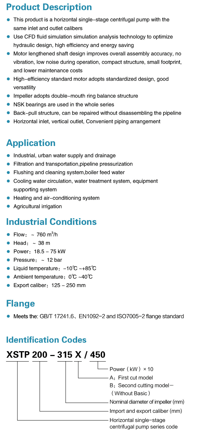 Horizontal single-stage centrifugal pump Highlights - XSTP - LEO PUMP