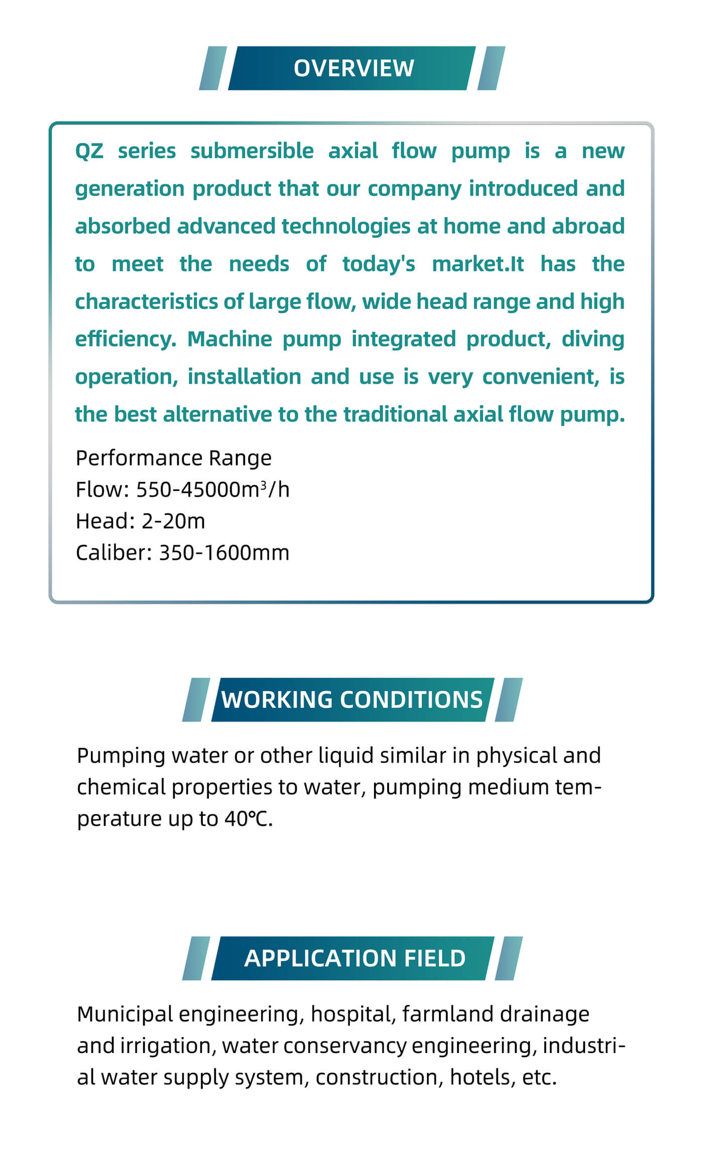 QZ Series Submersible Axial Flow Pump