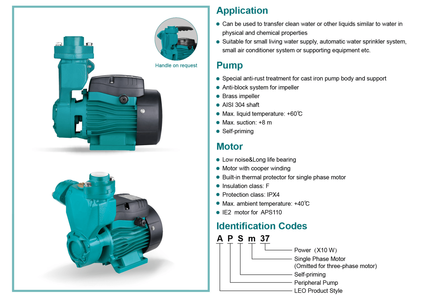 Self-priming Peripheral Pump Features - APSm