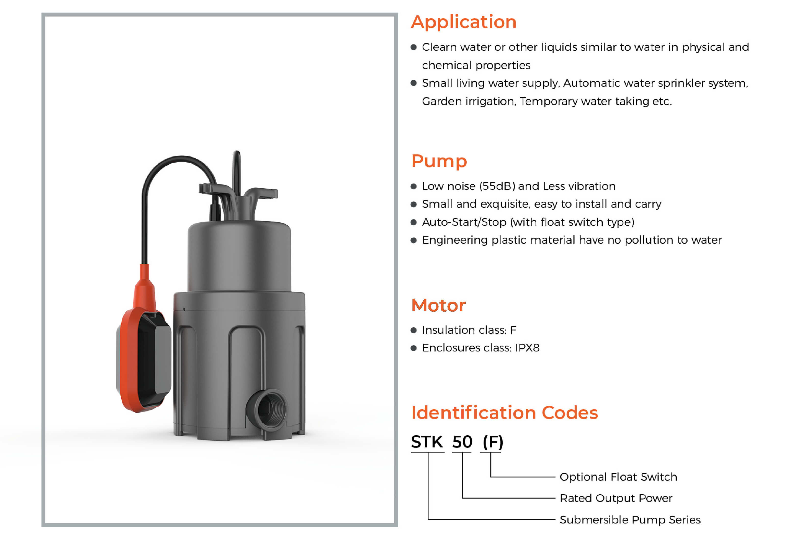 STK Submersible Peripheral Pump Features