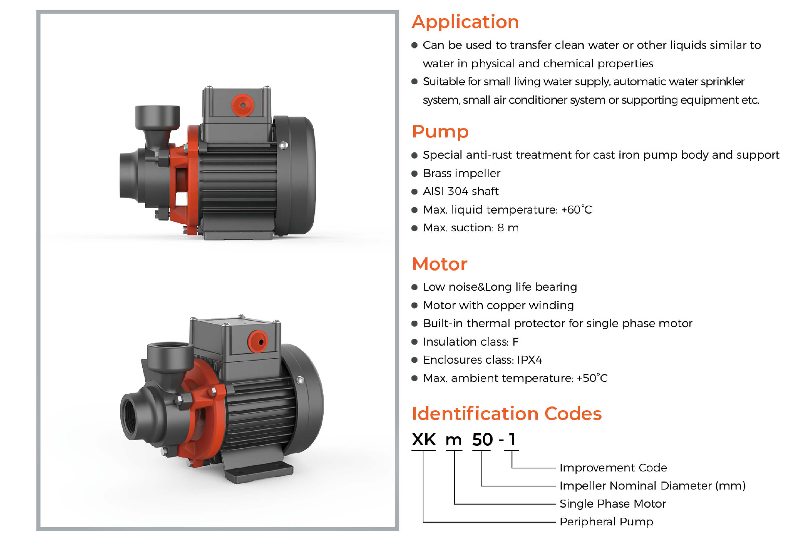 XKm Peripheral Pump Features