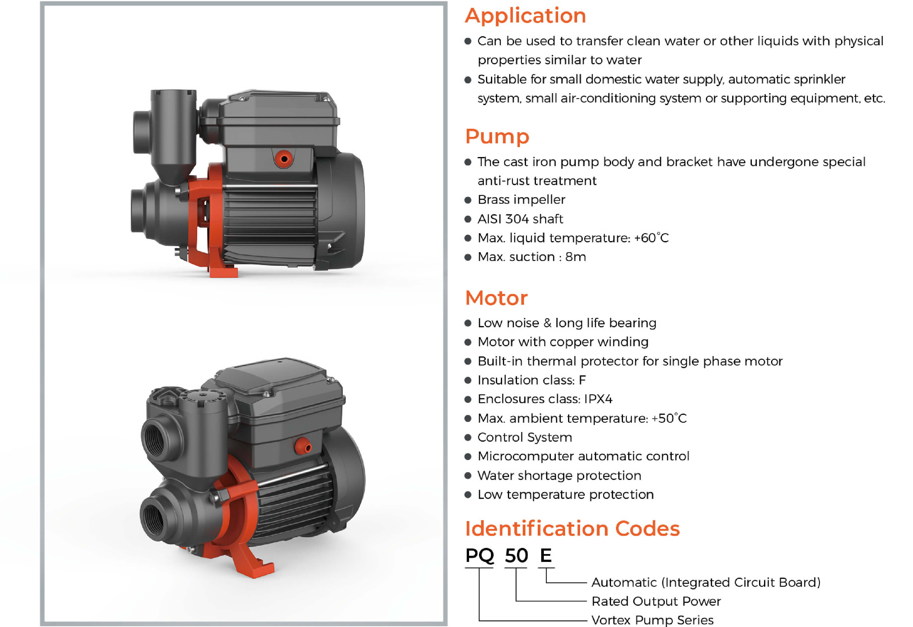 PQ Peripheral Pump Features