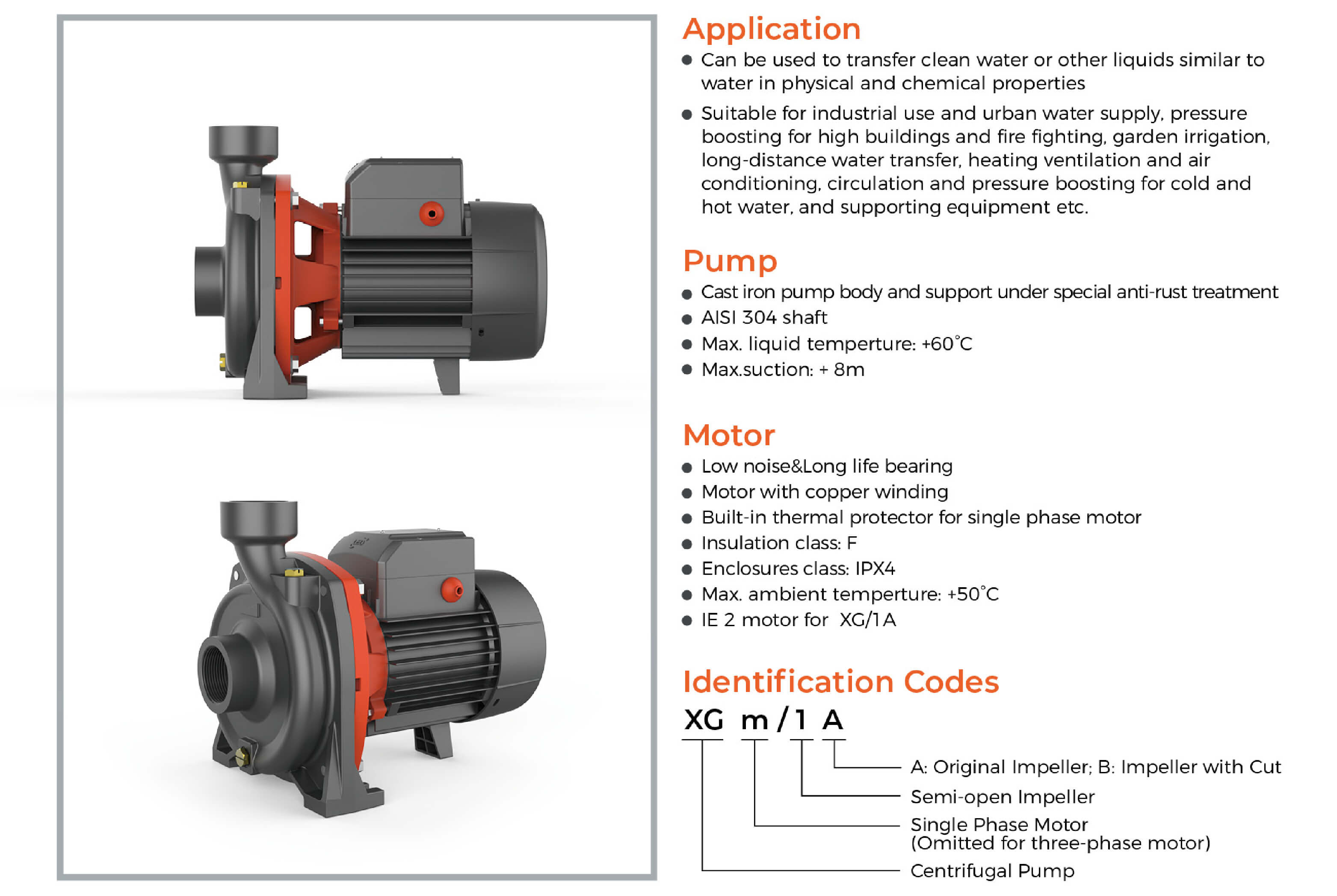 XGm Centrifugal Pump Features