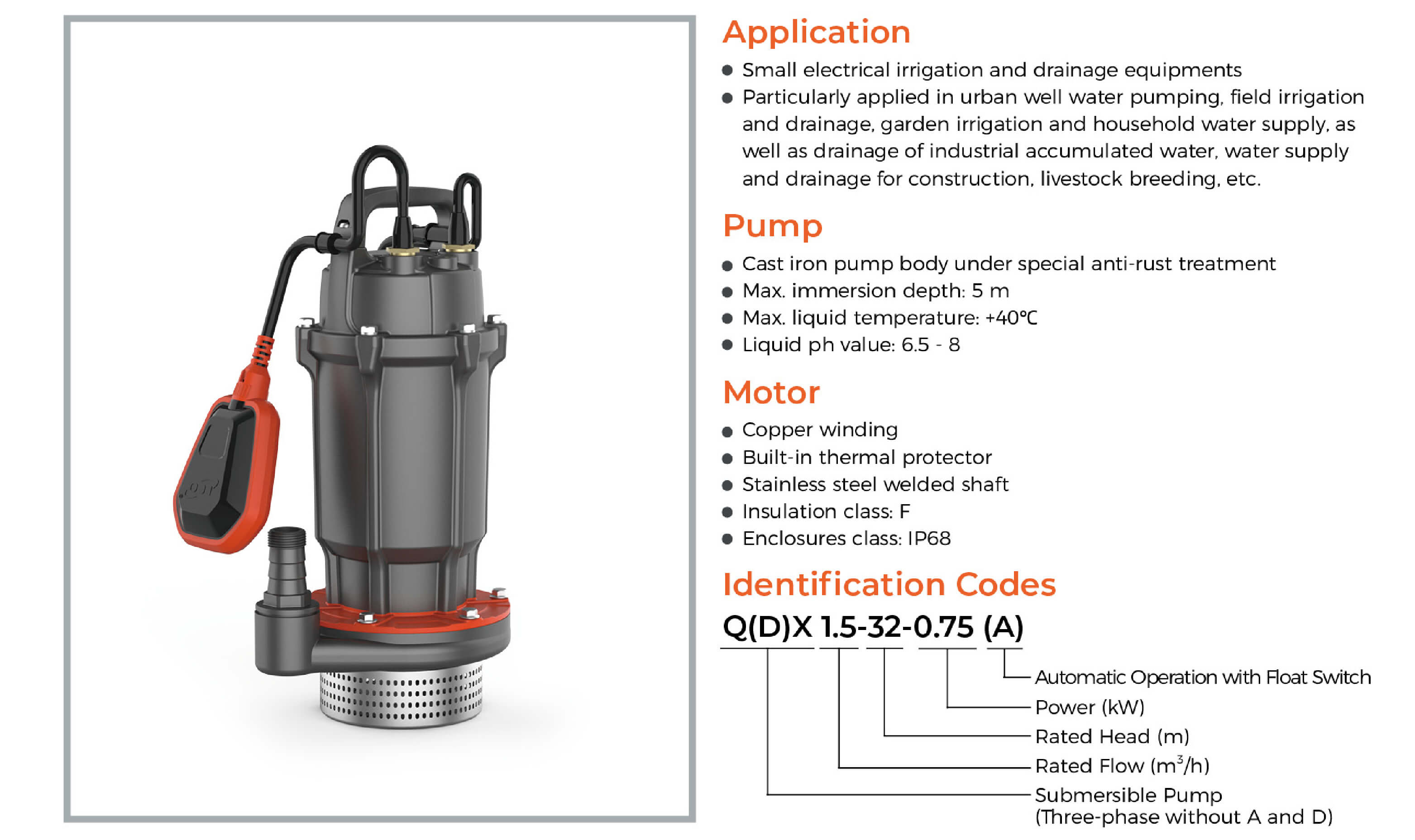 QDX Submersible Pump Features