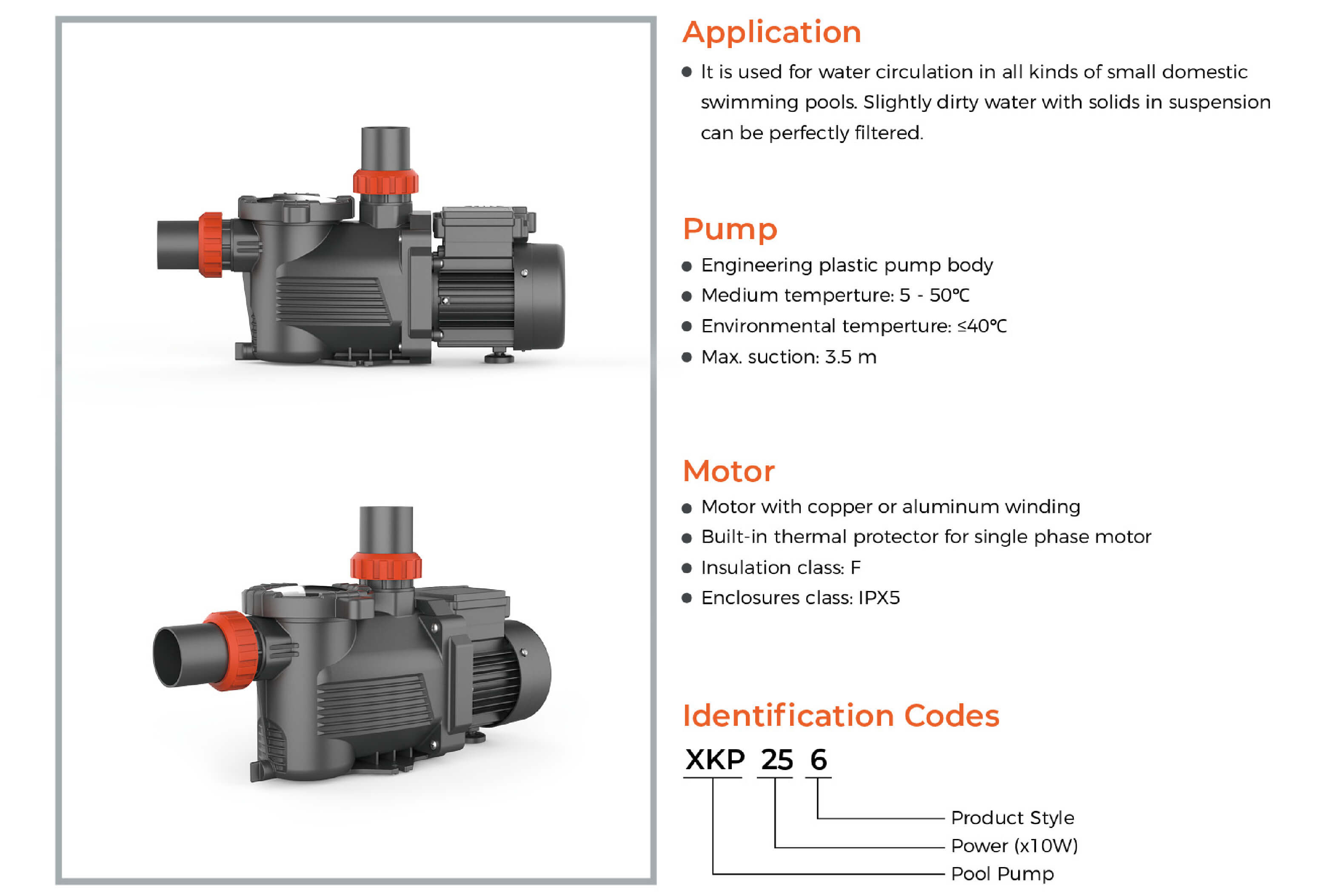 XKP-6 Pool Pump Features