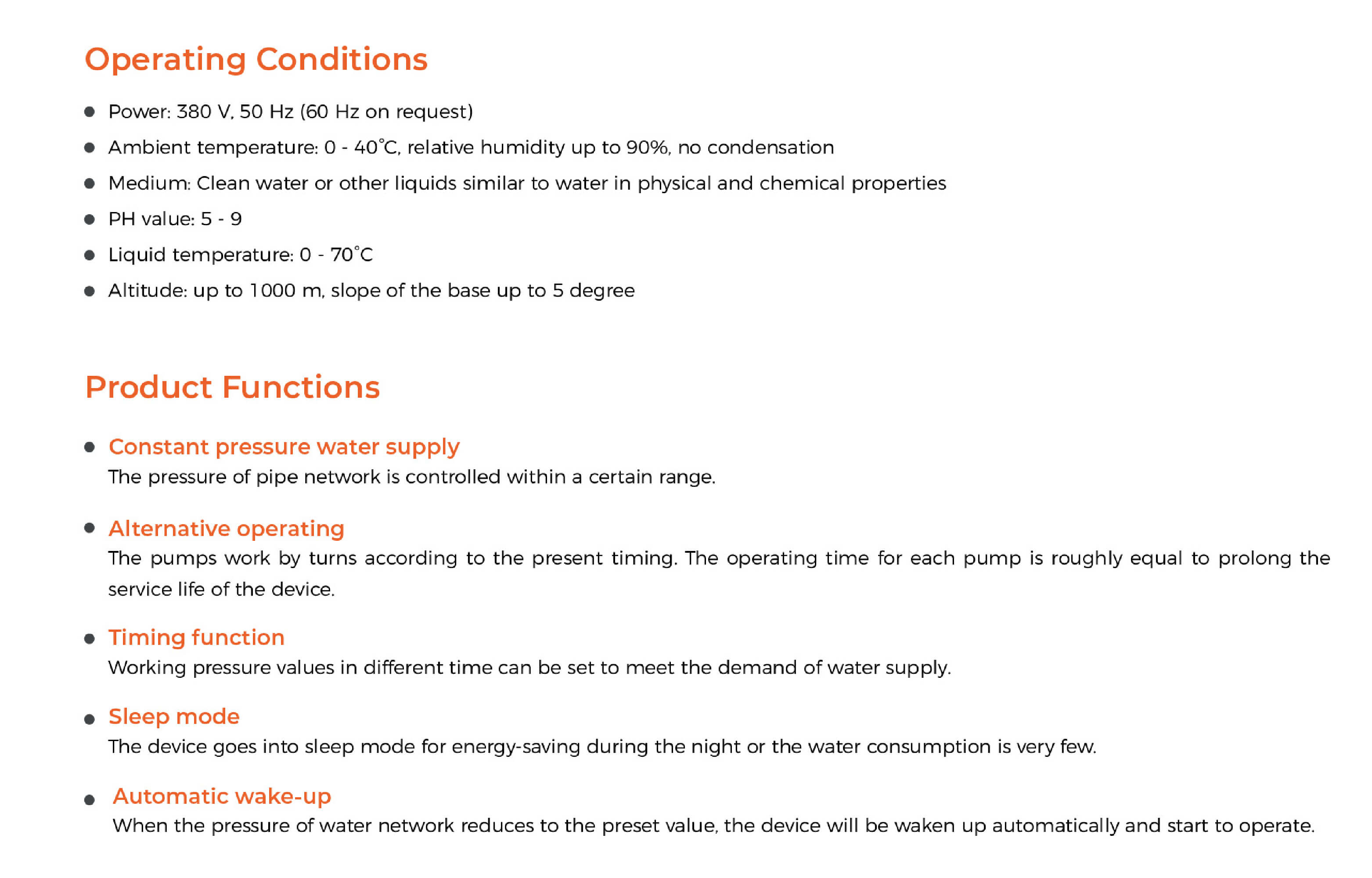 BWS Pressure Booster System Product Feature