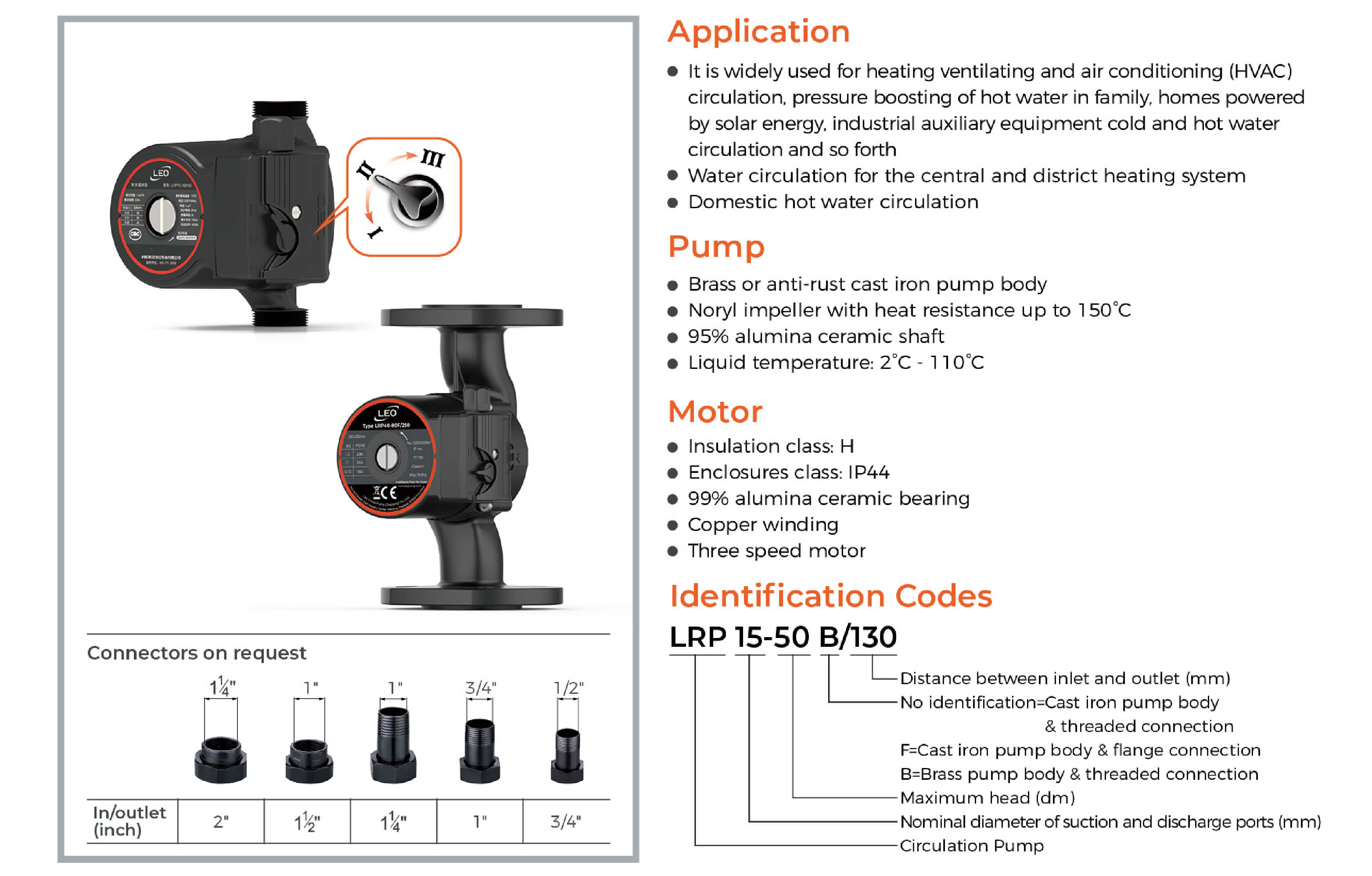 LRP Circulation Pump Features