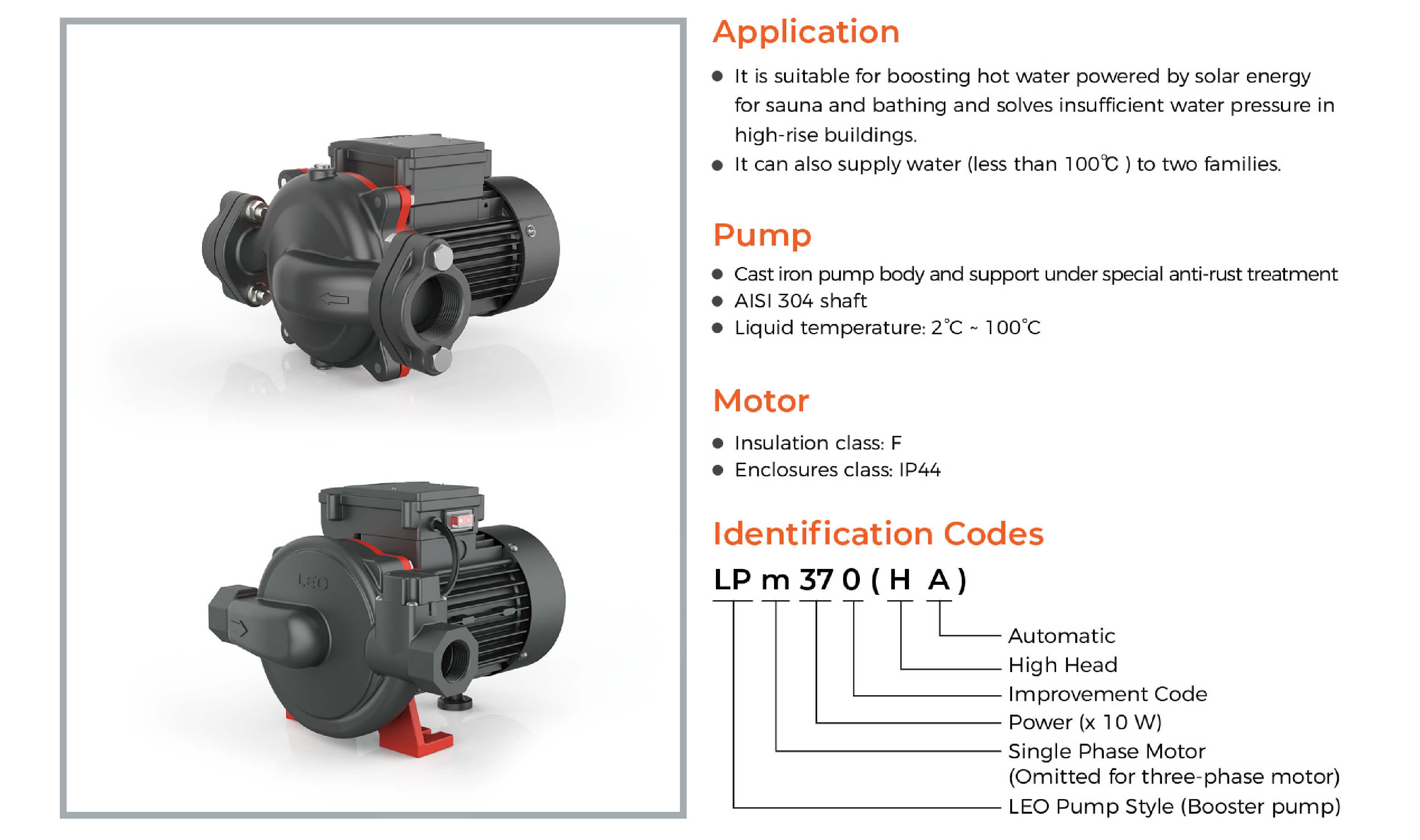 LPm Booster Pump Features