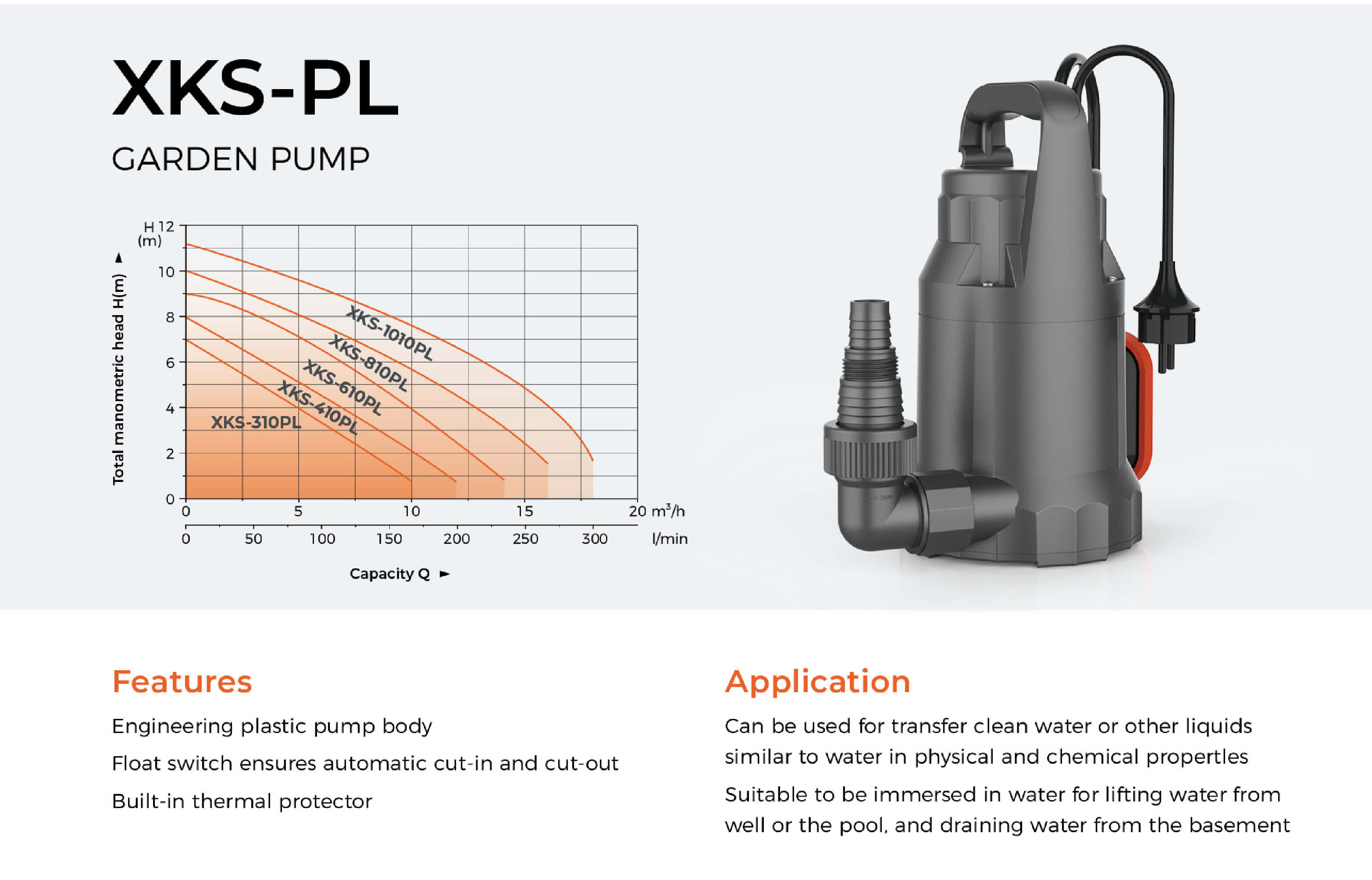 XKS-PL Garden Pump Features