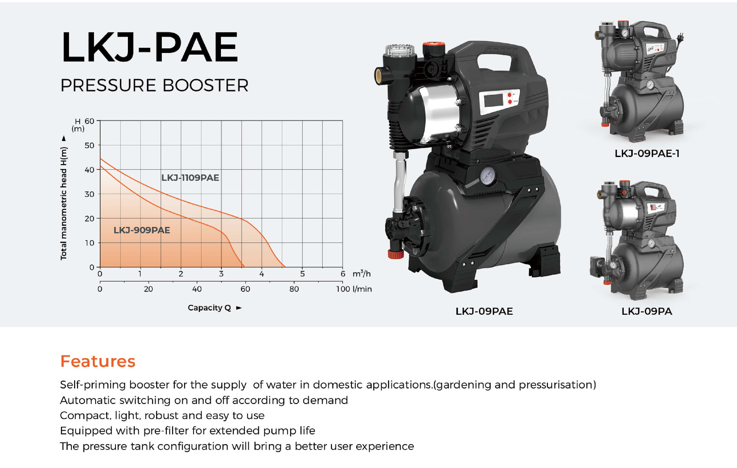 LKJ-PAE Pressure Booster Features