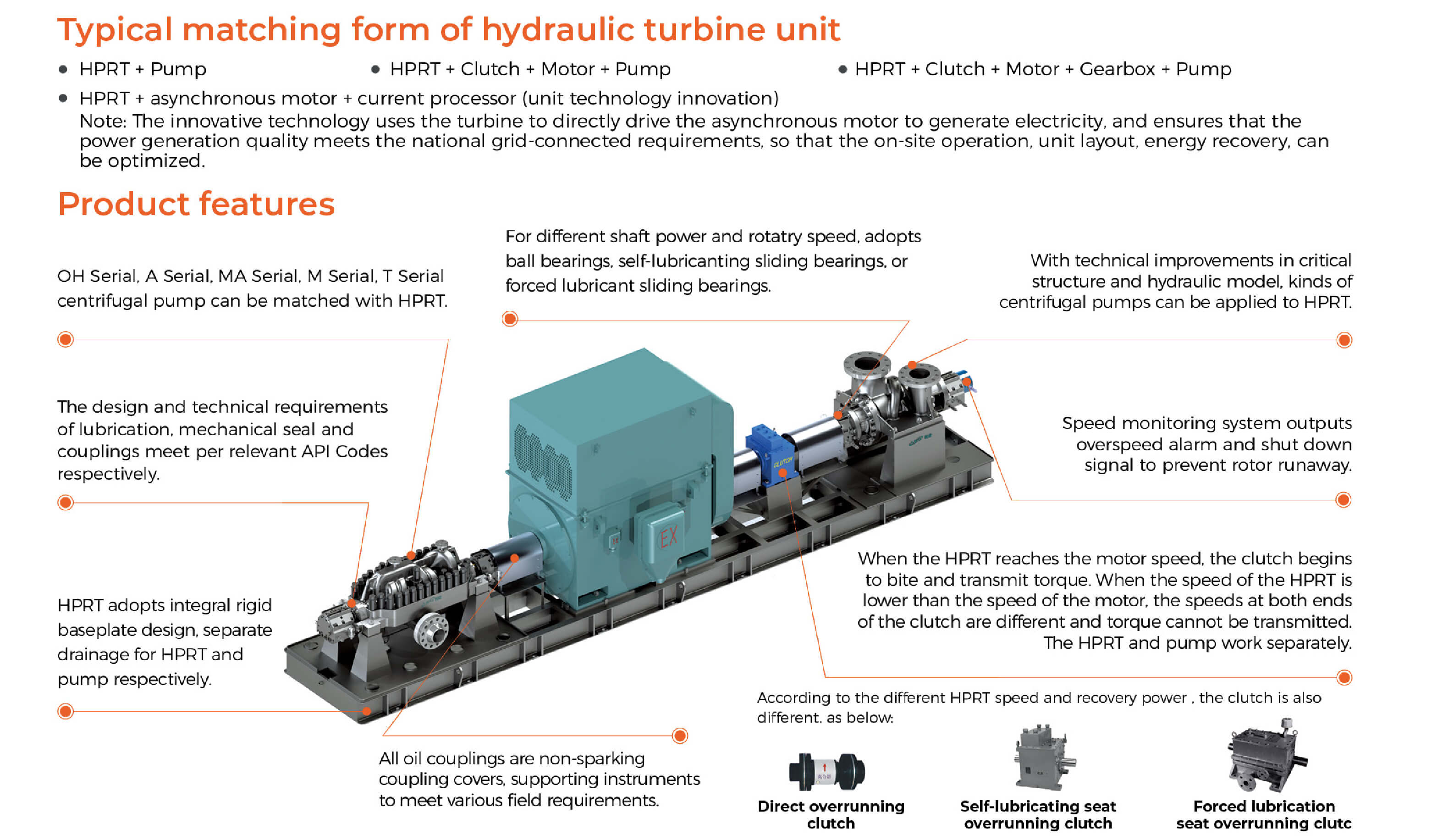 HT Hydraulic Power Recovery Turbine Features