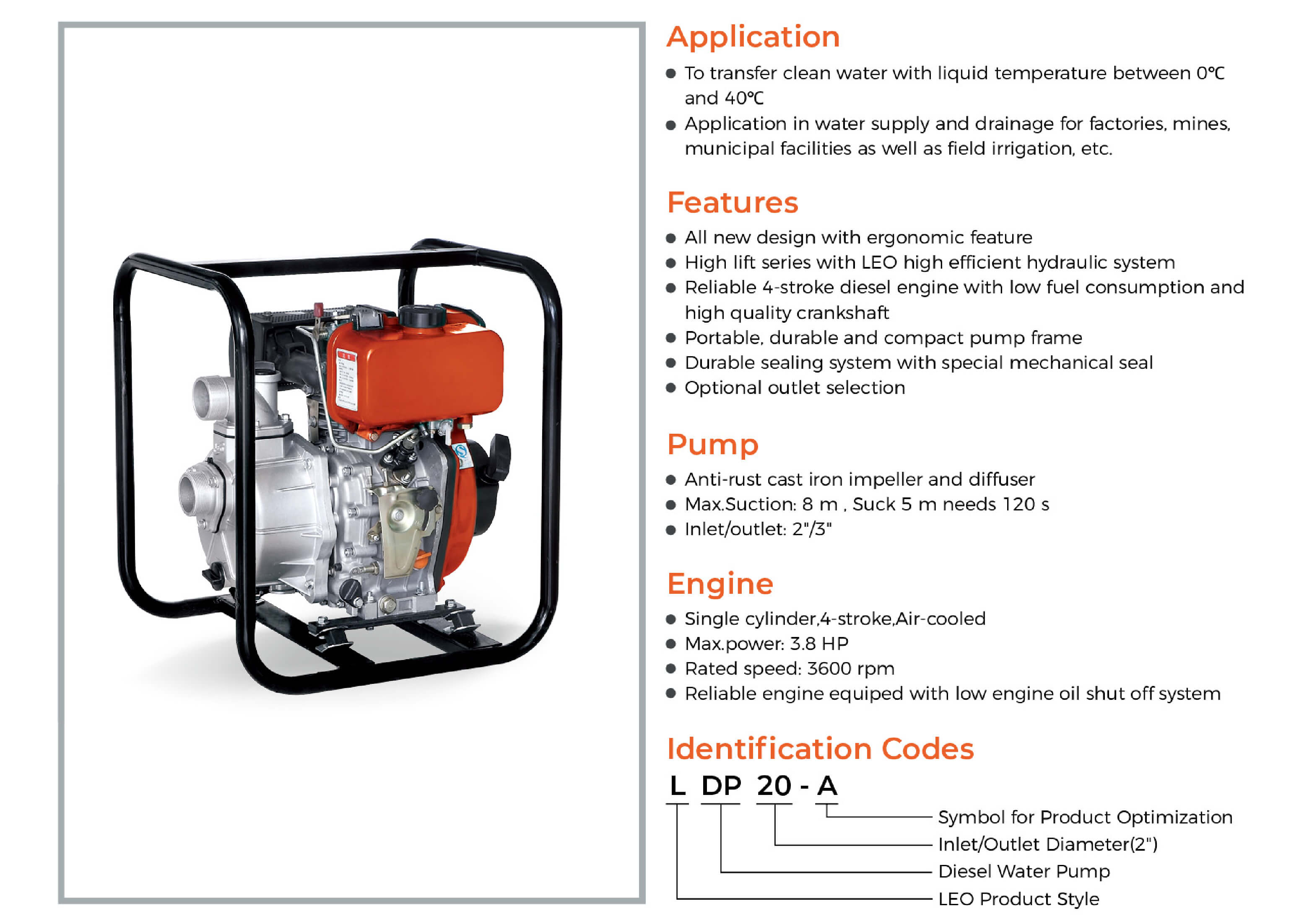 LDP Diesel Water Pump Features