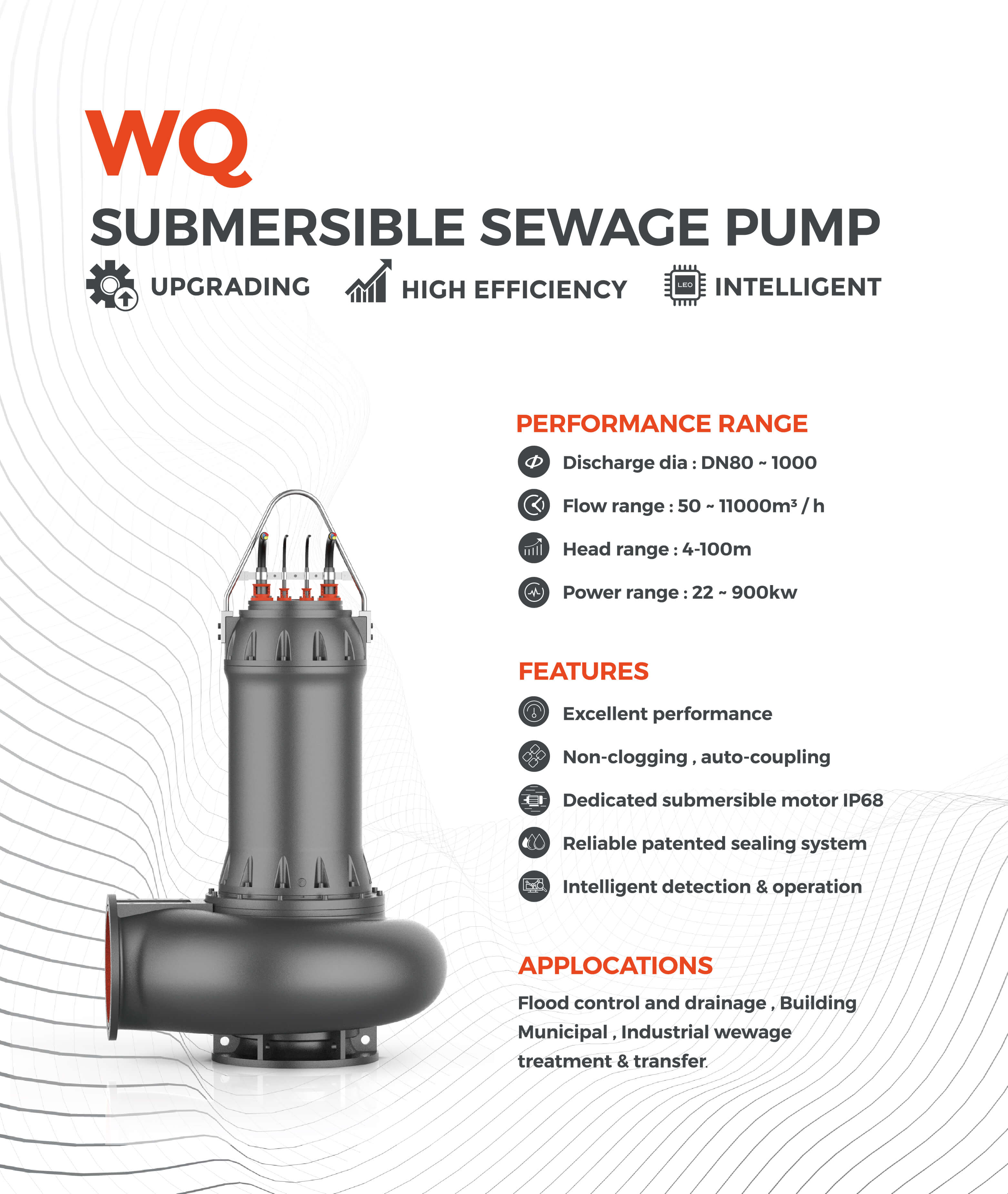 WQ Submersible Sewage Pump Features