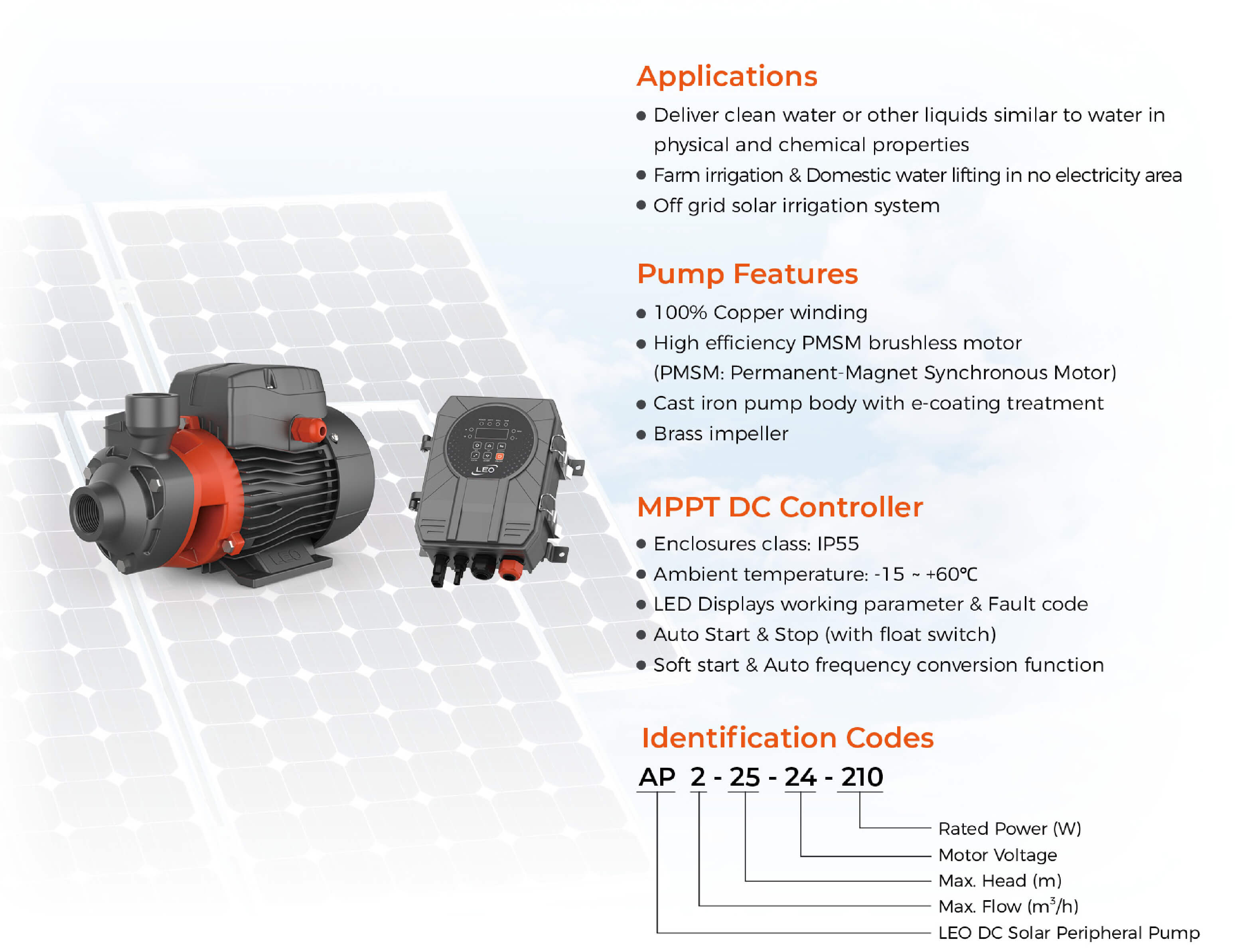 AP DC Solar Peripheral Pump Features