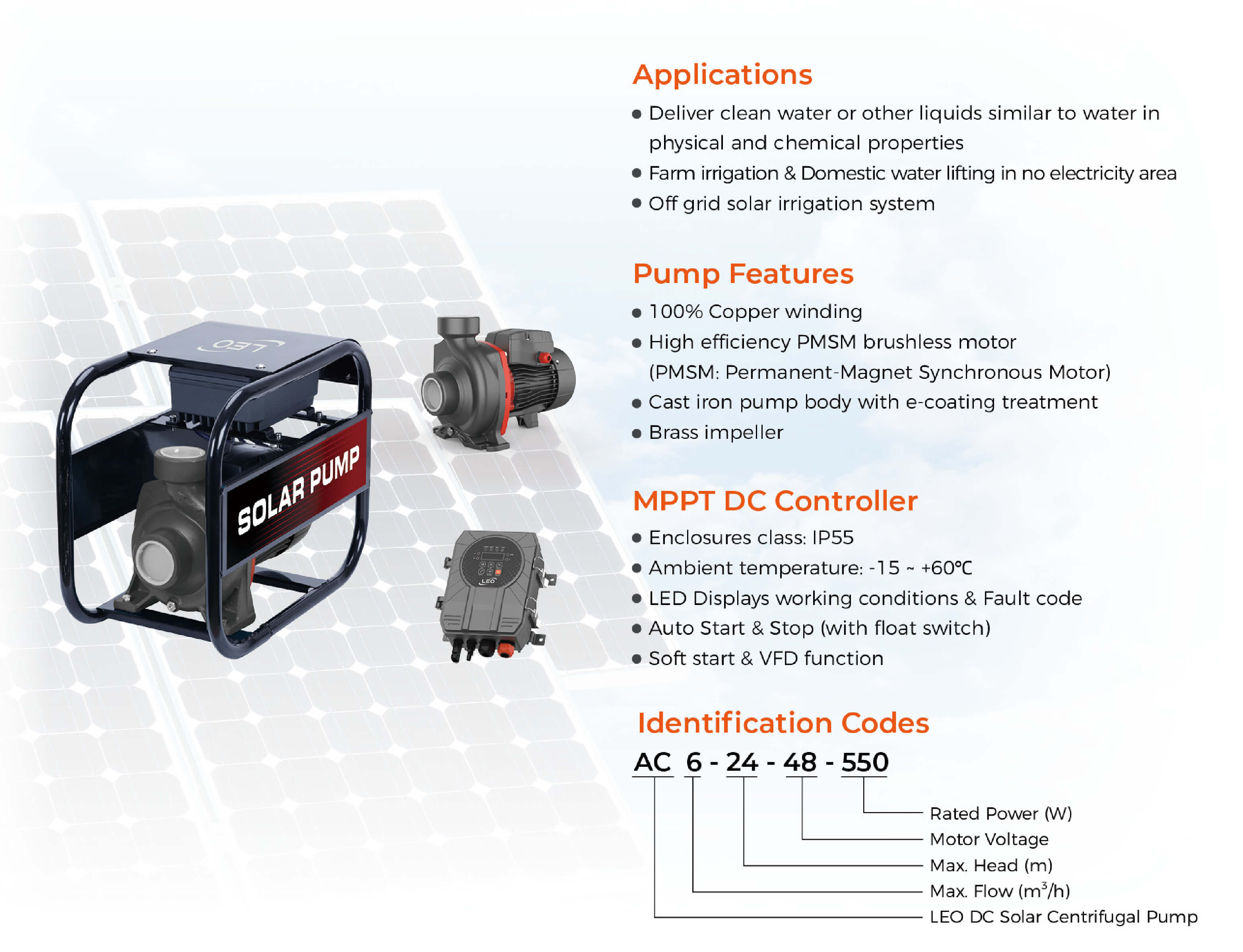 AC DC Solar Centrifugal Pump Features