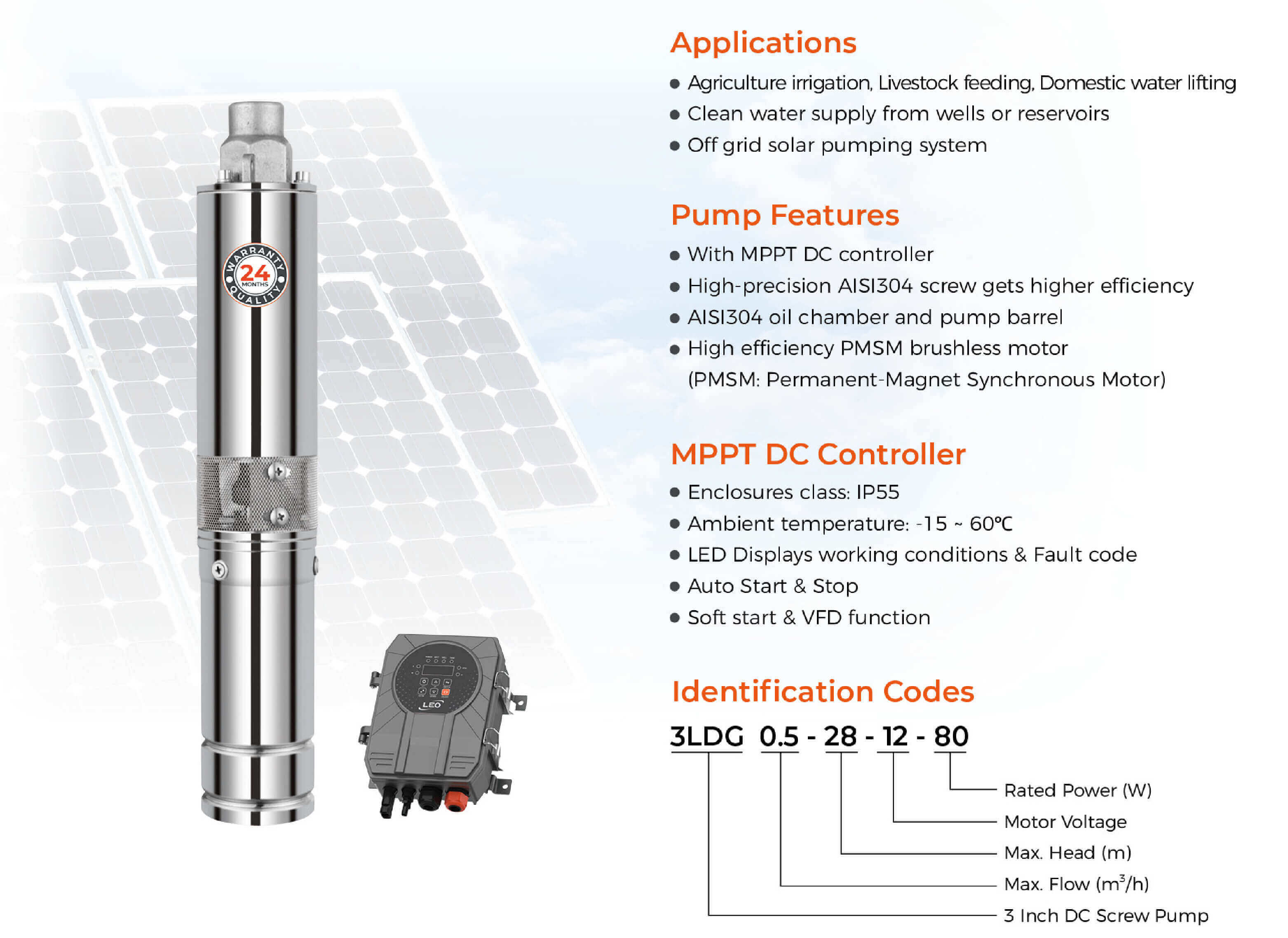 LDG DC Solar Screw Pump Features