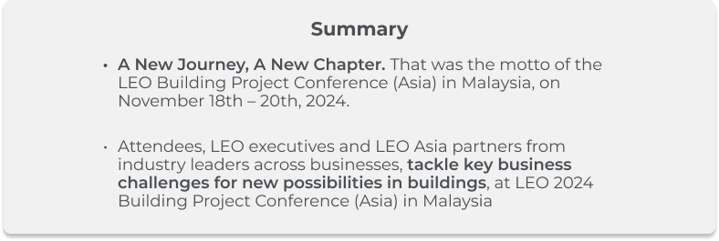 LEO 2024 Building Project Conference Summary